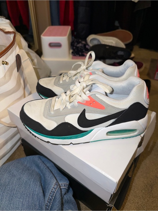 Nike Shoes - Nike White Black Teal Coral Accent Sneakers
